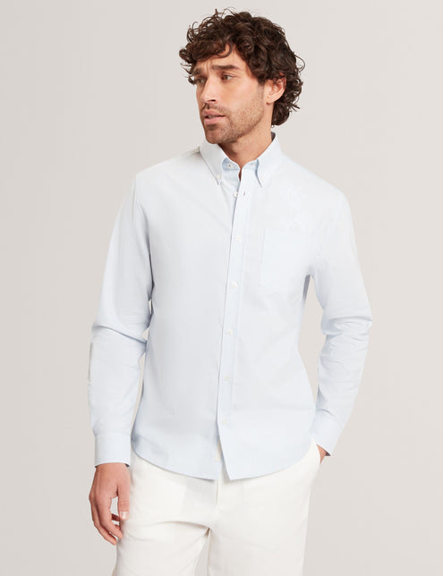 Ted Baker Embroidered Detail Relaxed Pinstripe Shirt