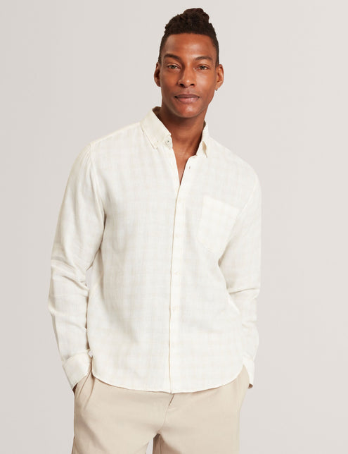 Ted Baker Relaxed Marl Check Long Sleeve Shirt