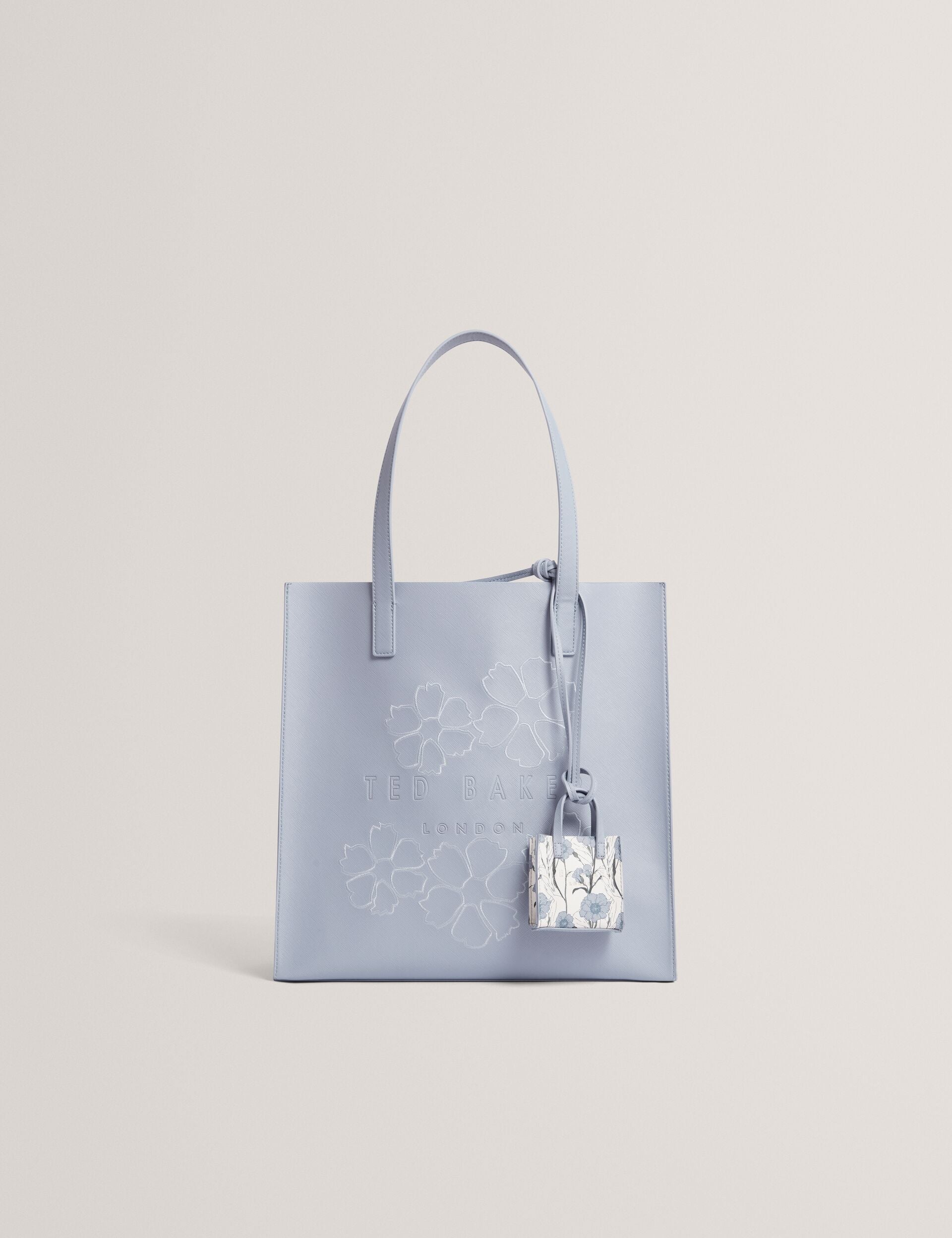 SAMAL - Large Embroidered Floral Icon Tote Bag With Charm