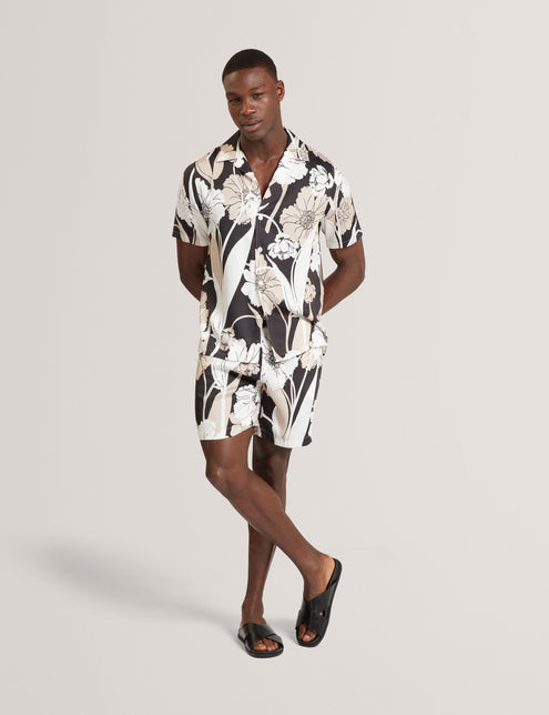 Ted Baker Relaxed Botanical Print Pull-On Shorts