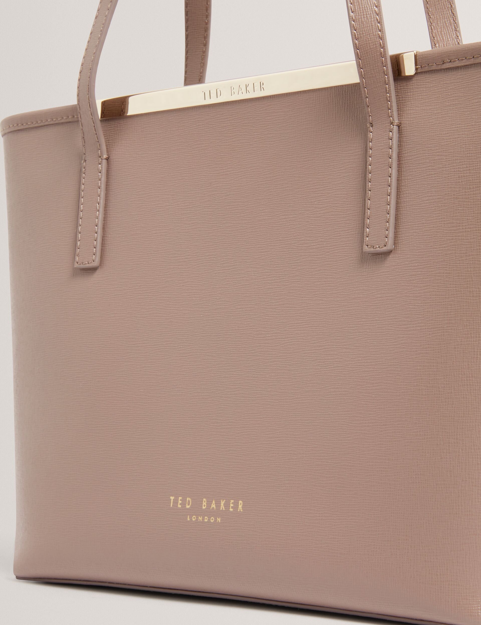 Taupe Small Leather Shopper Tote Bag | Hayleyz | Ted Baker UK