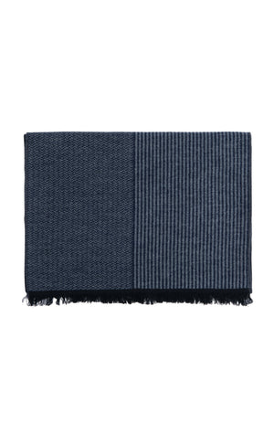 CHEVRON AND STRIPE SCARF | GREY