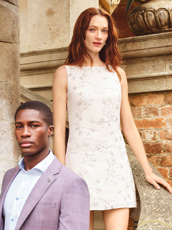 Ted Baker Beaded Floral Sleeveless Mini Dress