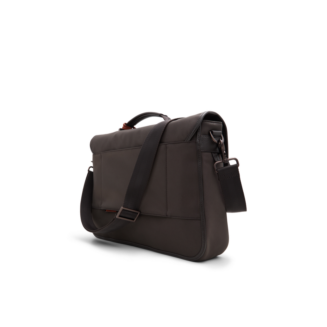 Dk-brown Nylon Leather Trim Messenger Bag Malcolm Ted Baker US