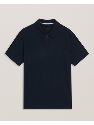 Ribbed Texture Zip Neck Cotton Polo Shirt | Zarkes | Ted Baker US Ribbed Texture Zip Neck Cotton Polo Shirt | Zarkes | Ted Baker US