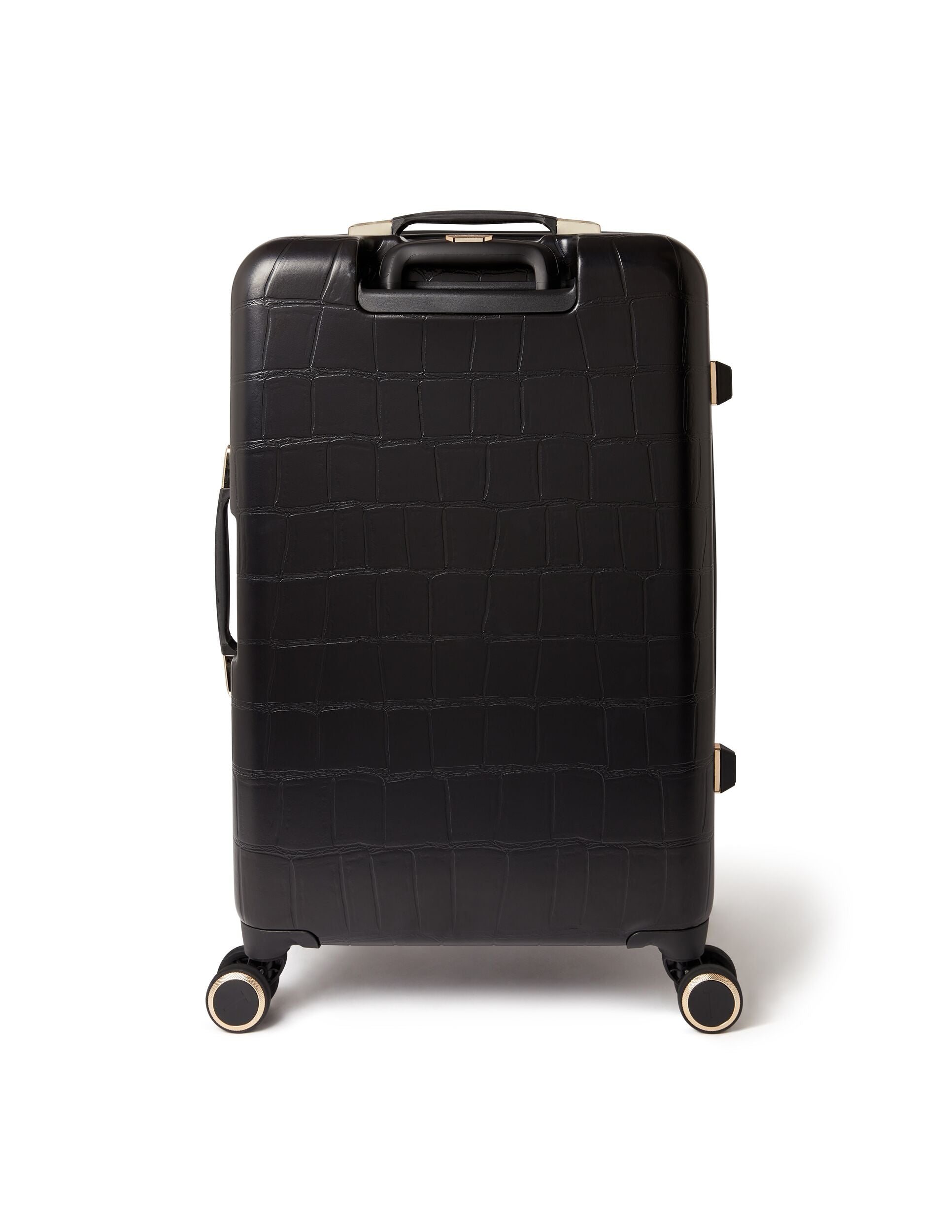 Croc Texture 4-wheel Hard Shell Medium Suitcase | Icon-blkm | Ted