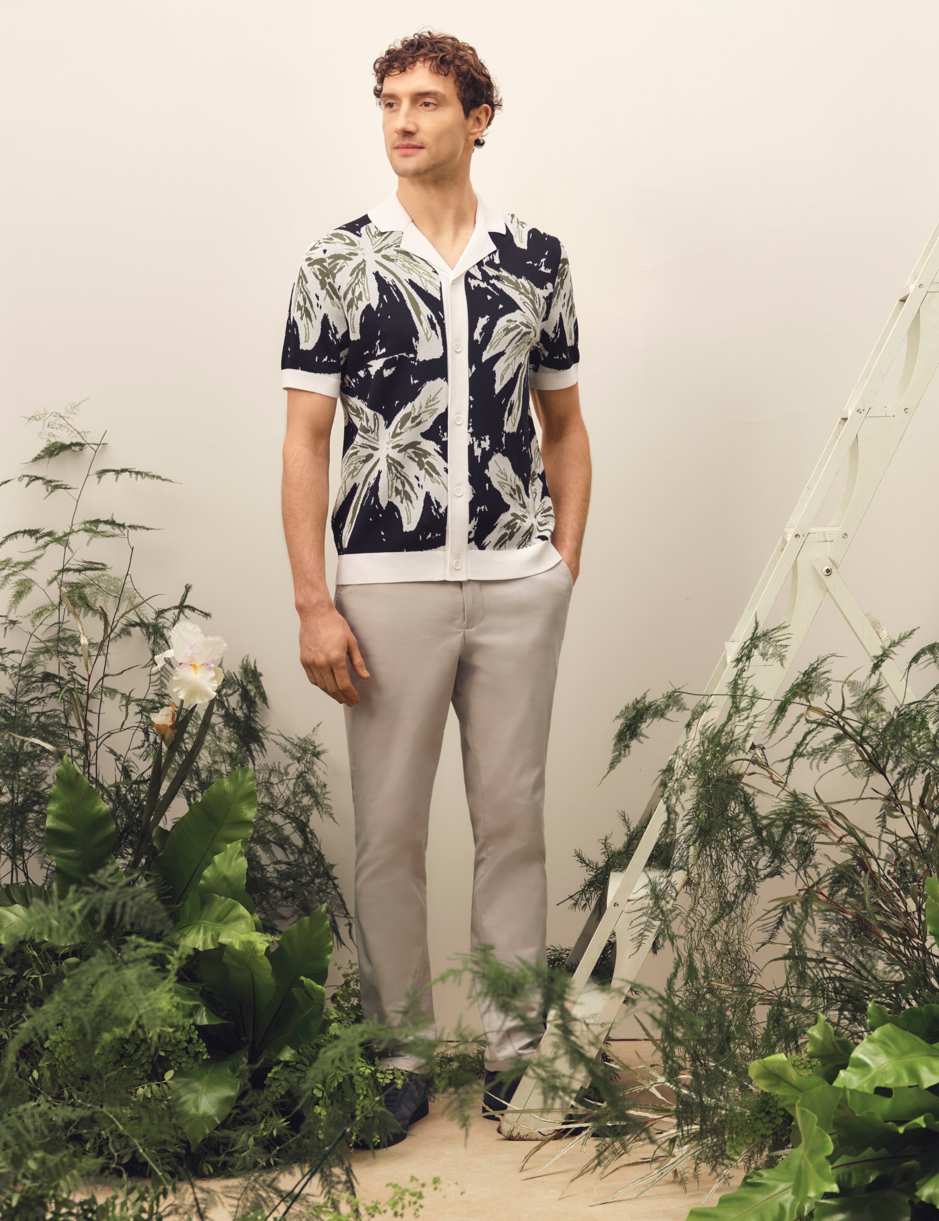 Short Sleeve Knitted Leaf Shirt | Kyes | Ted Baker US