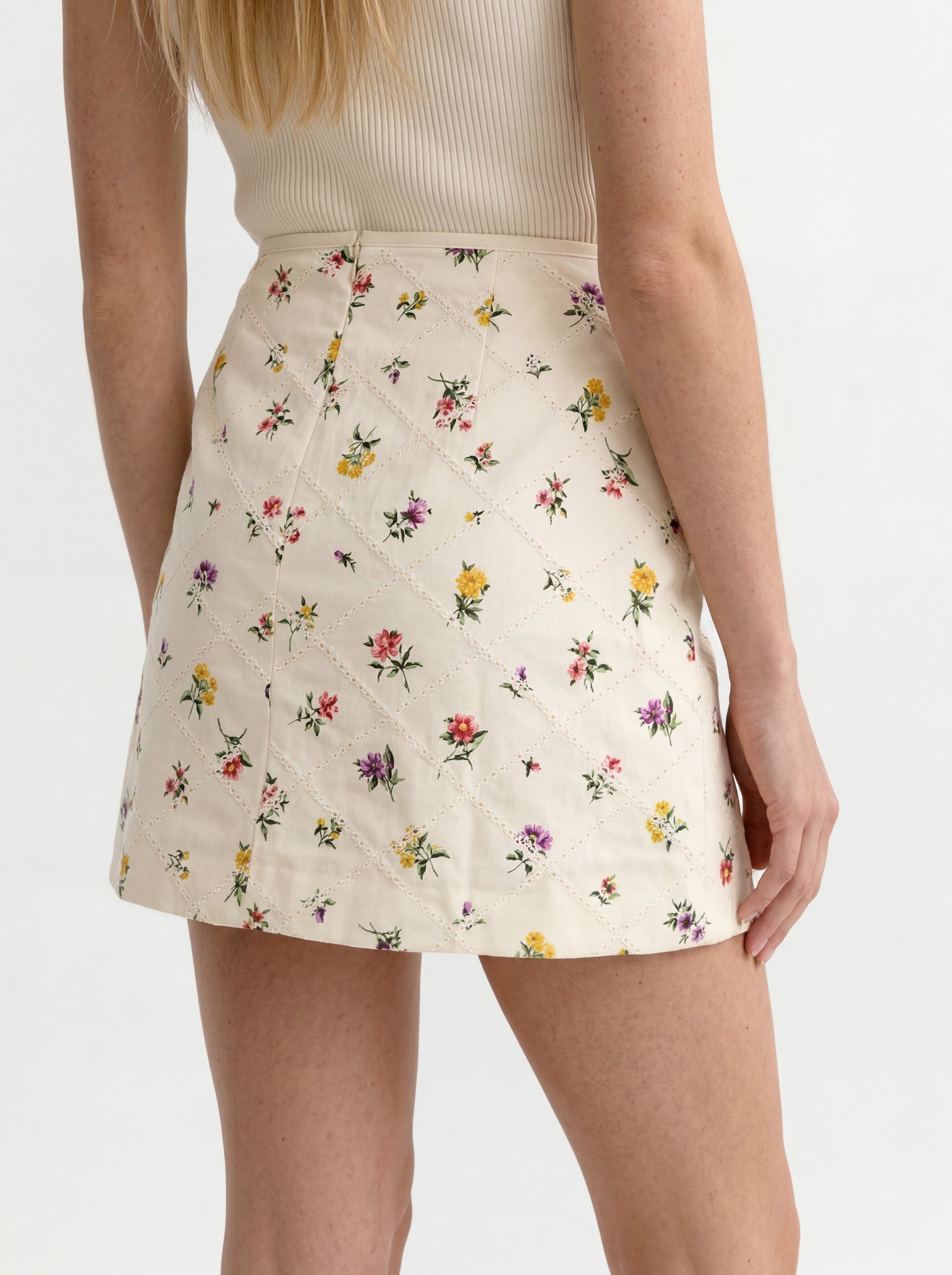 MARGARET Wildflower Embroidered Mini Skirt