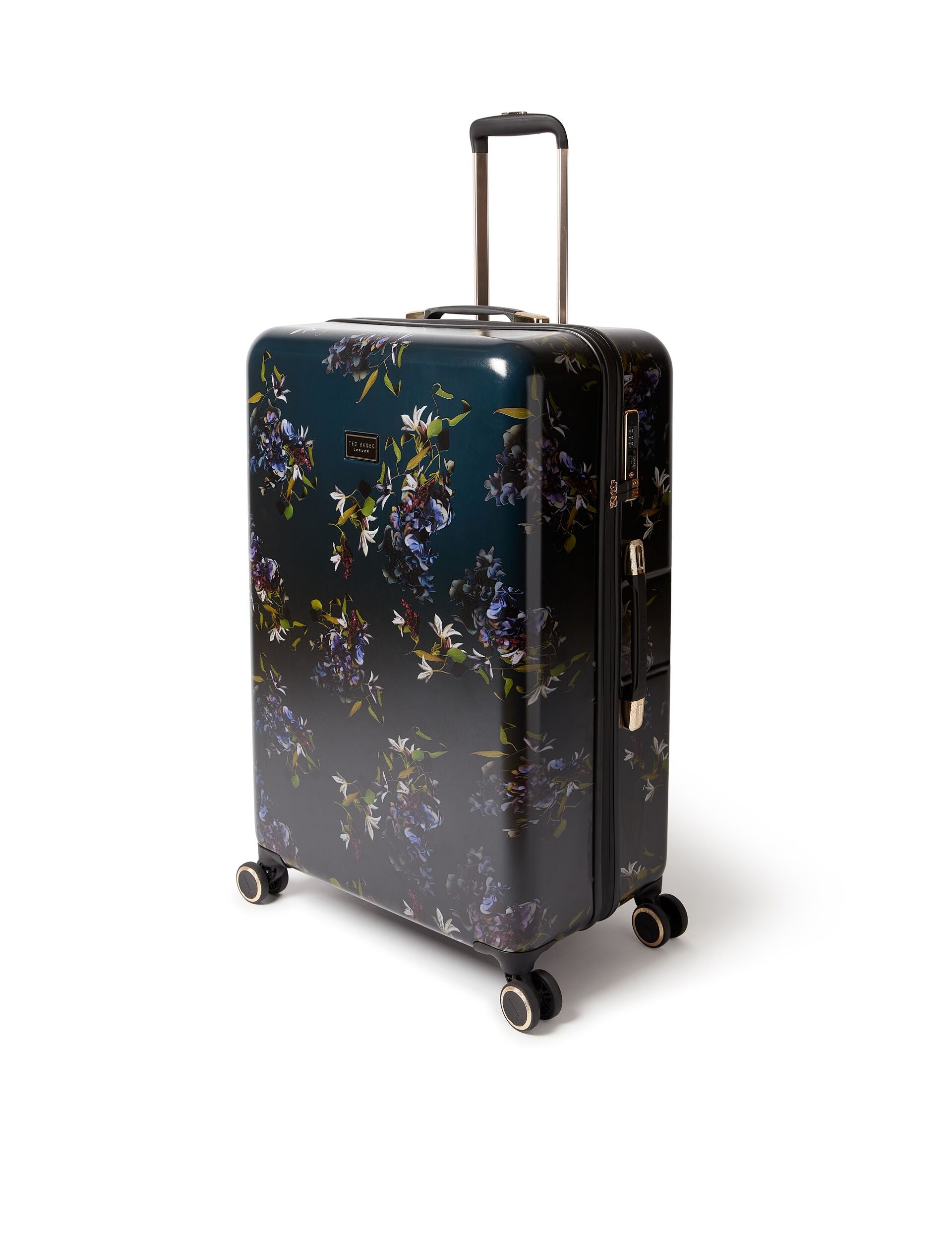 Dark Floral 4-wheel Hard Shell Large Suitcase | Mb-nvyl | Ted Baker UK