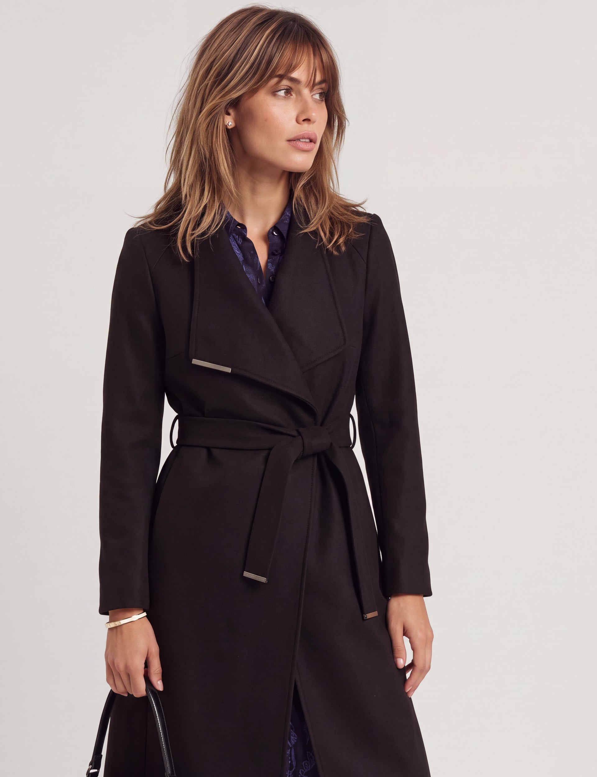 Longline Belted Wool Wrap Coat | Rosell | Ted Baker US
