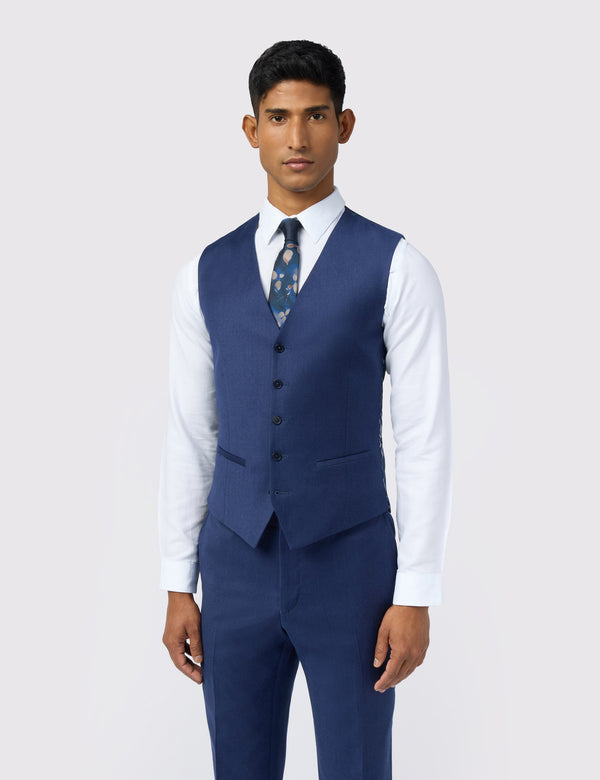 Ted Baker Flannel Wool Rich Slim Suit Waistcoat