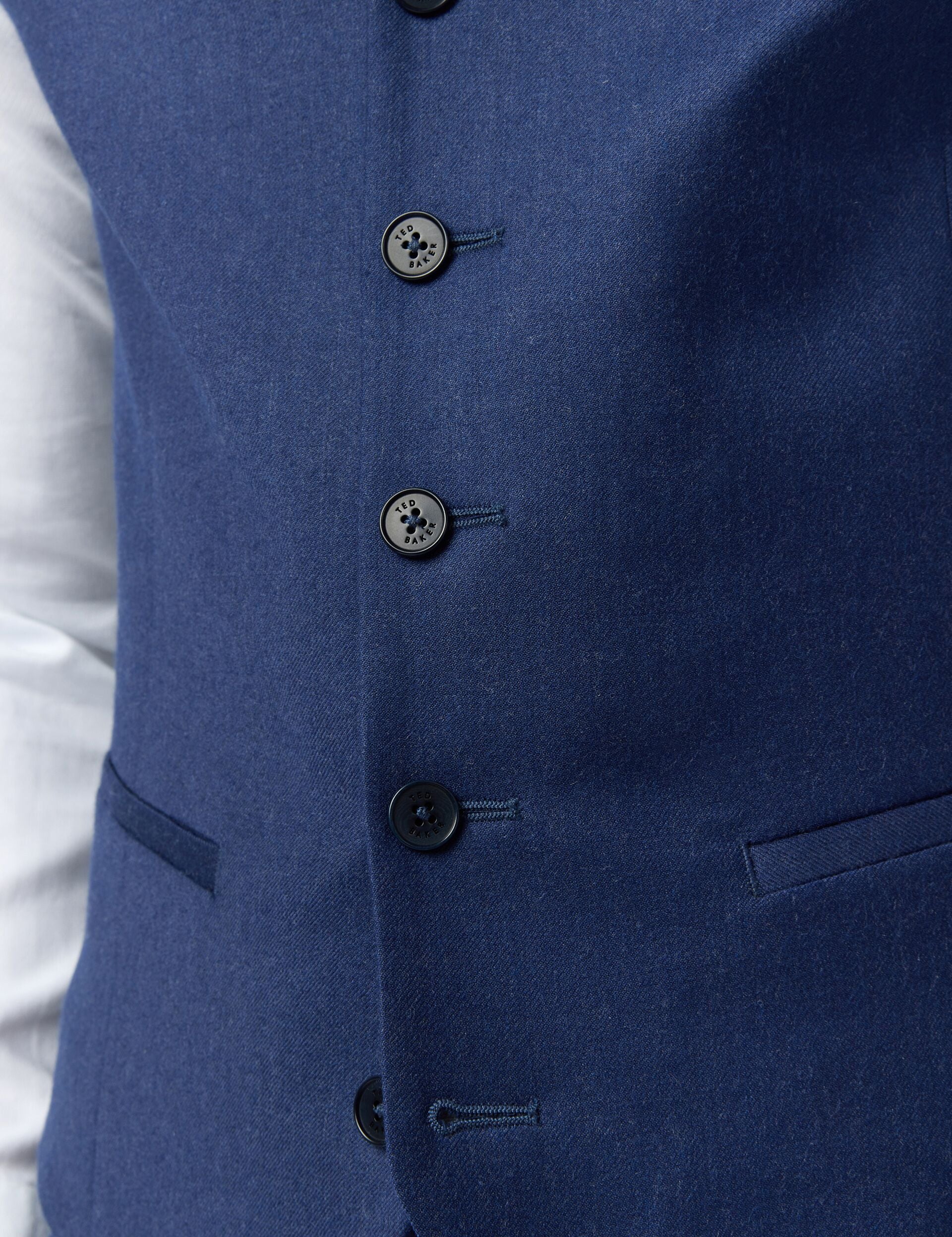 Flannel Wool Rich Slim Suit Waistcoat Keatsw Ted Baker UK