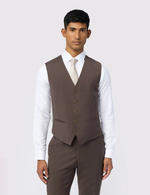 Ted Baker Taupe Tonic Wool Rich Slim Suit Waistcoat