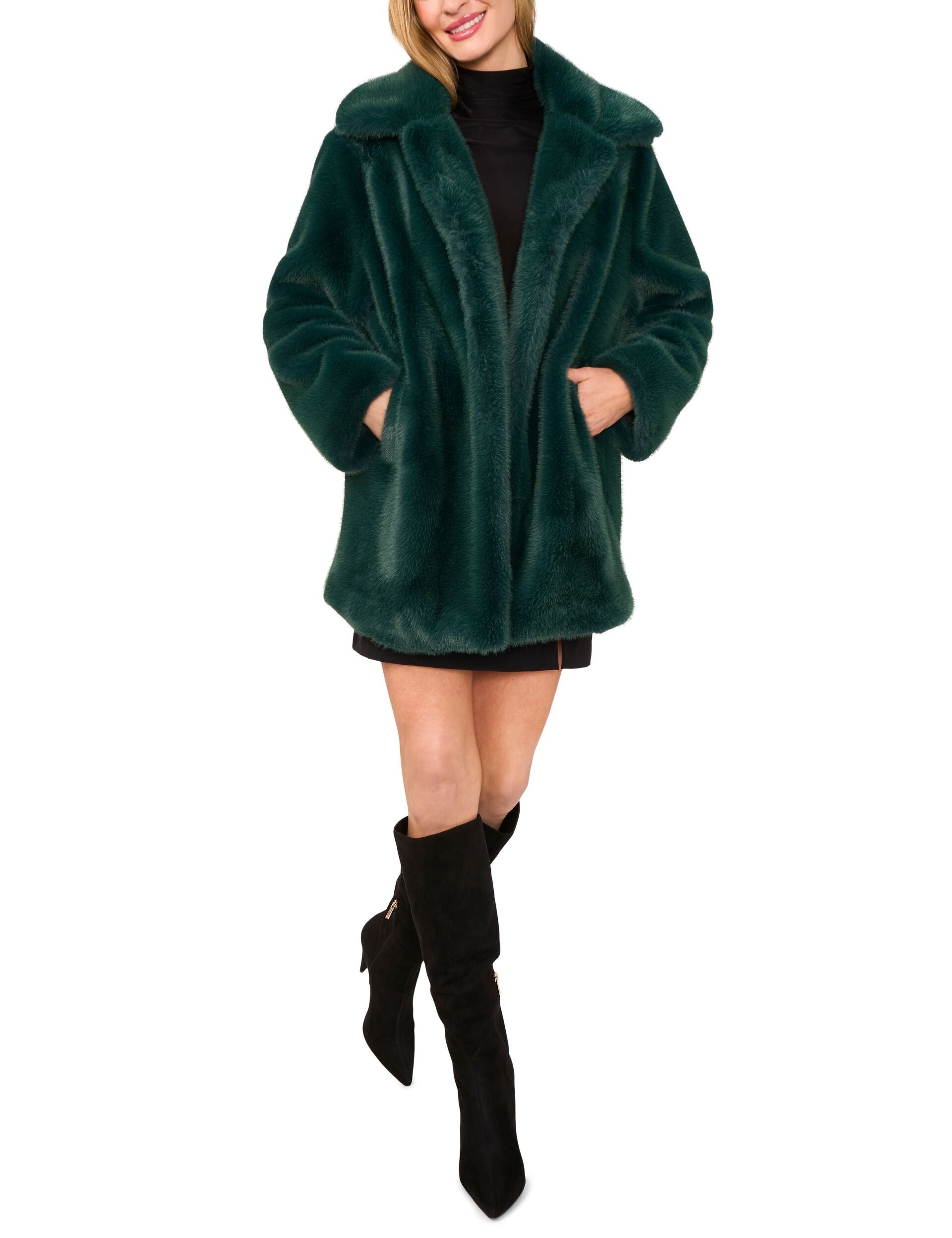 Dk-green Faux Fur Coat | Aryana | Ted Baker US