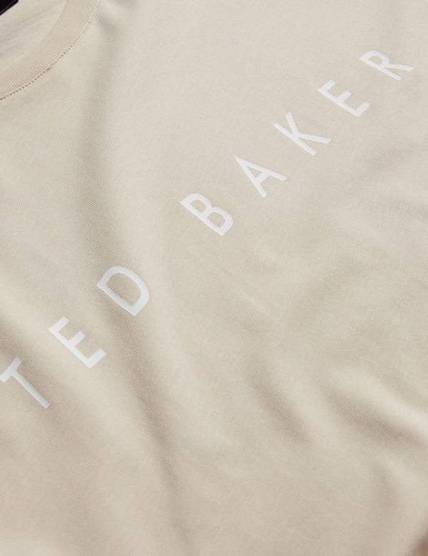 SHORT SLEEVE BRANDED T-SHIRT | STONE