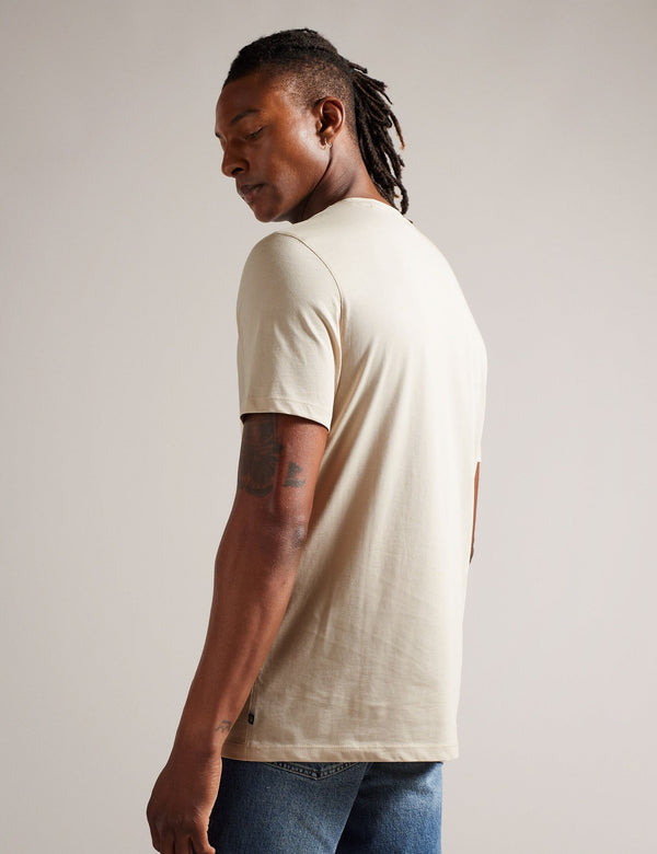 SHORT SLEEVE BRANDED T-SHIRT | STONE