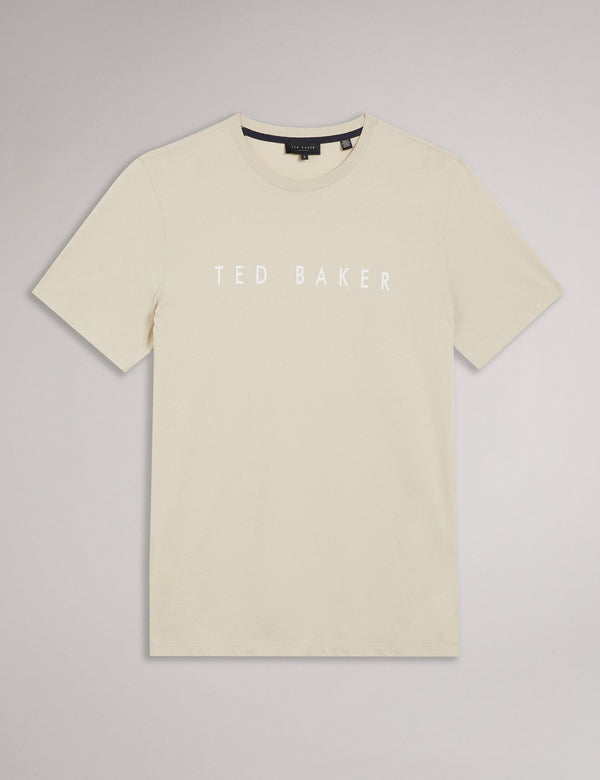 SHORT SLEEVE BRANDED T-SHIRT | STONE