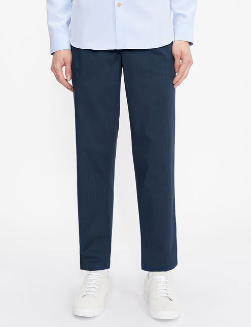 REFINED PLEAT FRONT CHINOS | NAVY