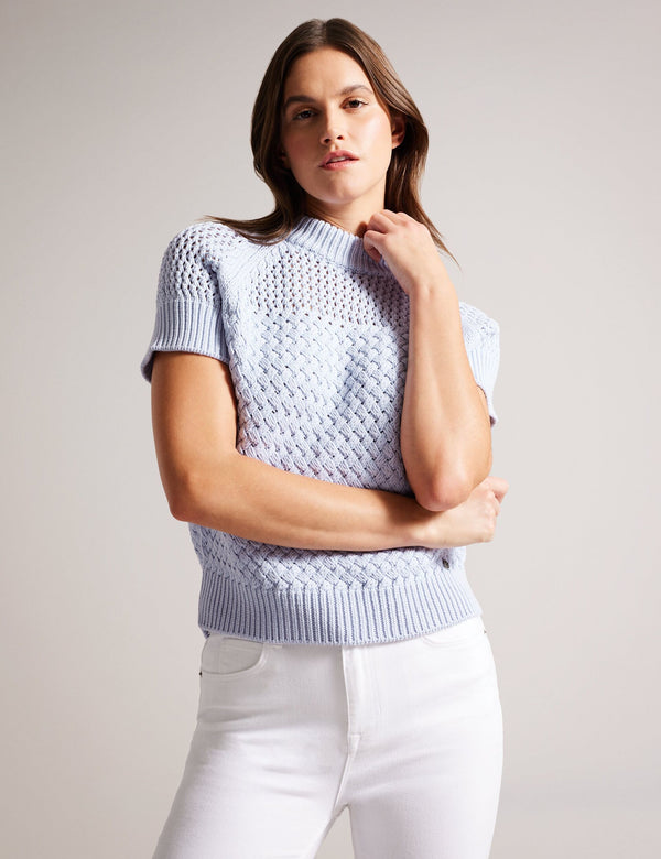 BASKET STITCH TANK | BABY-BLUE