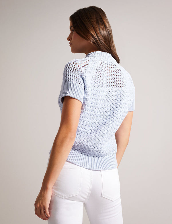 BASKET STITCH TANK | BABY-BLUE