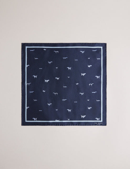 PRINTED POCKET SQUARE | NAVY
