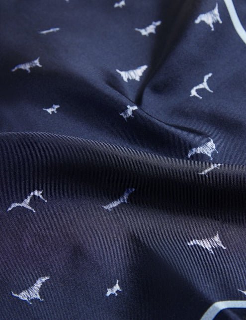 PRINTED POCKET SQUARE | NAVY