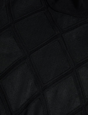 LONG SLEEVE DIAMOND DRESS | BLACK