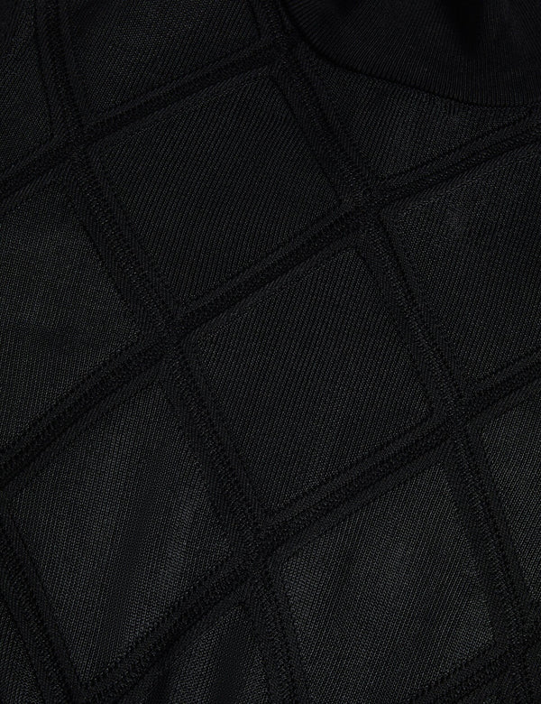 LONG SLEEVE DIAMOND DRESS | BLACK