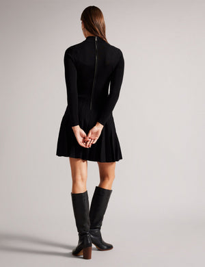 LONG SLEEVE DIAMOND DRESS | BLACK