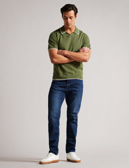 SLIM LONG DENIM JEAN | MID-BLUE