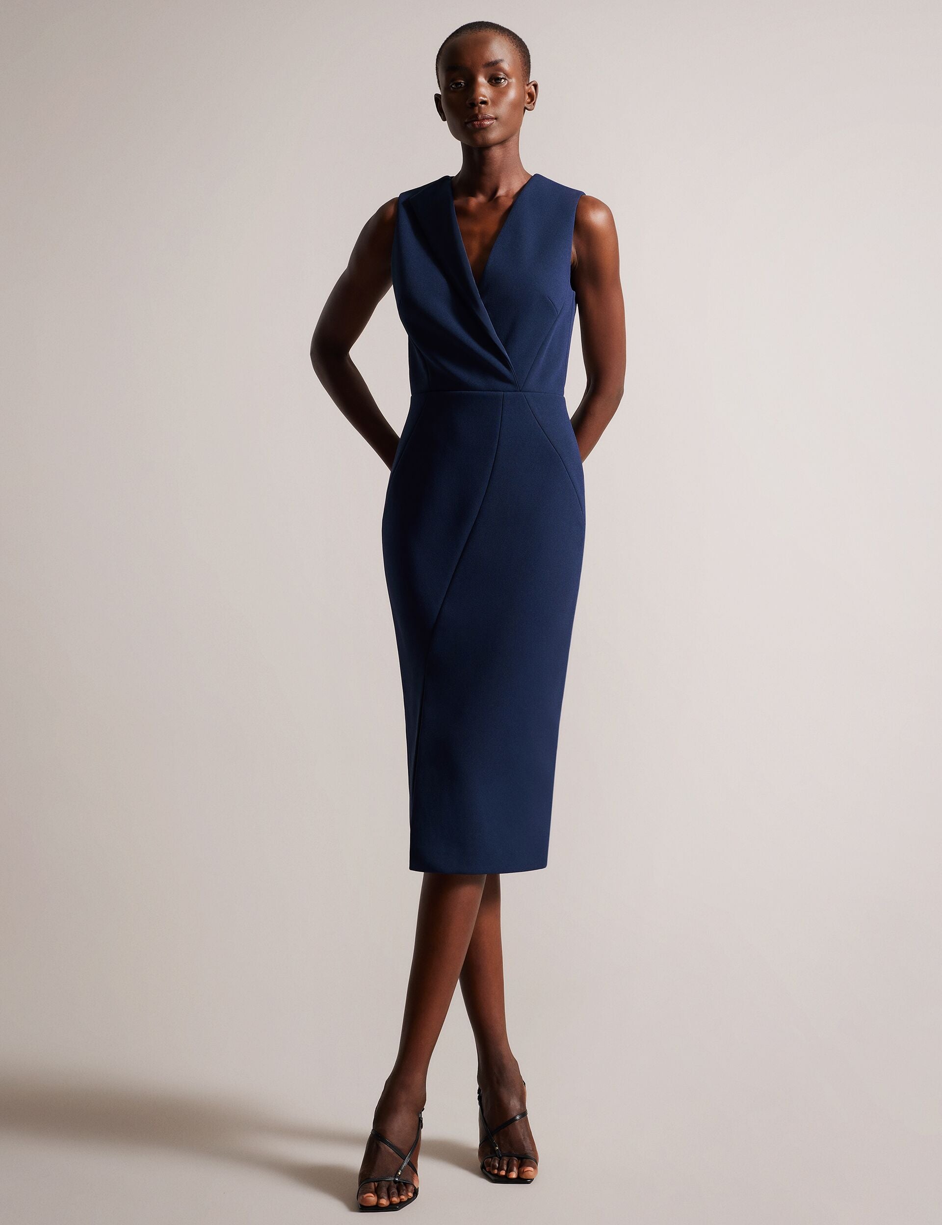 V Neck Bodycon Midi Dress | Tilolah | Ted Baker US