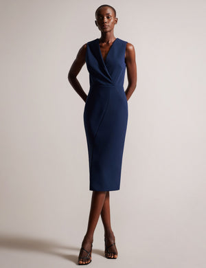 ted baker blue bodycon dress Ted Baker LOUNIA Shift Dress Mid Blue Size 1 at Amazon Women's Clothing store