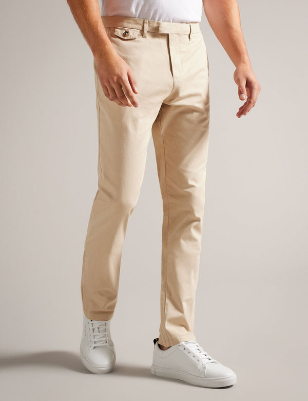 SLIM TEXTURED CHINO TROUSER | STONE