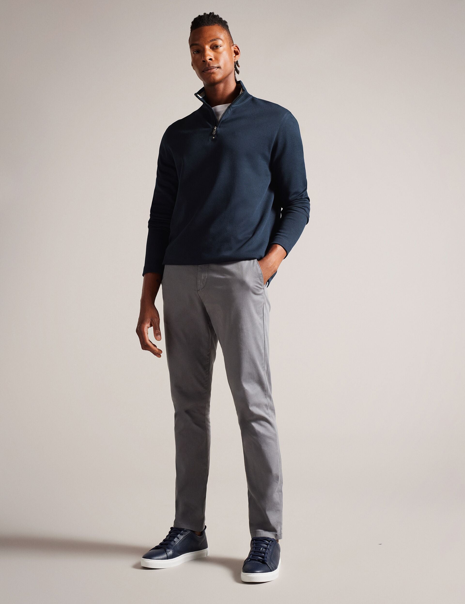 Navy Half Zip Sweater | Morric | Ted Baker US