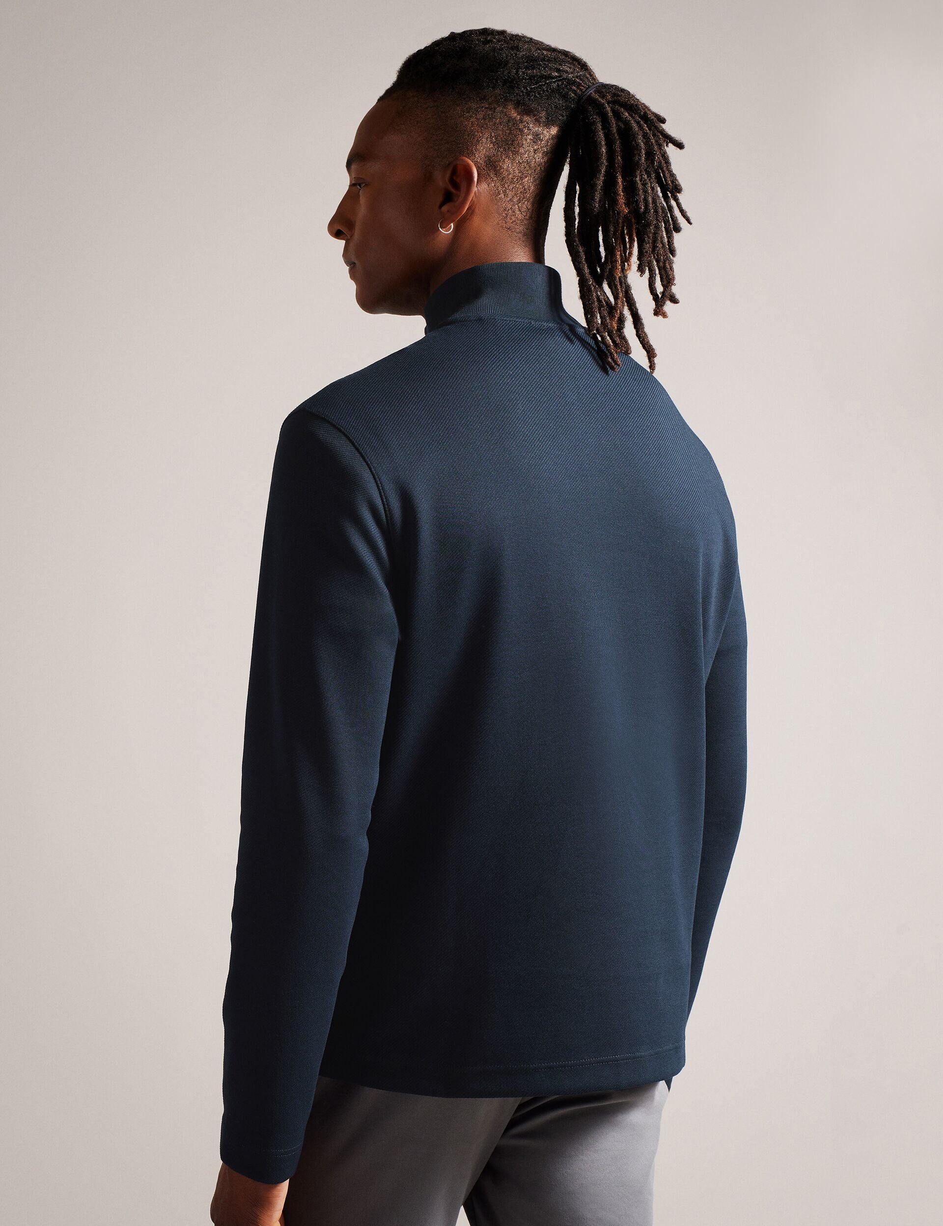 【peco】【未使用】TED BAKER トップス　ネイビー　襟元ビジュー Collar Zipper Down With Peplum Hem | Luella | Ted Baker US