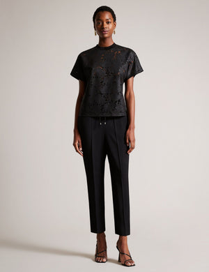 RELAXED LACE T-SHIRT | BLACK