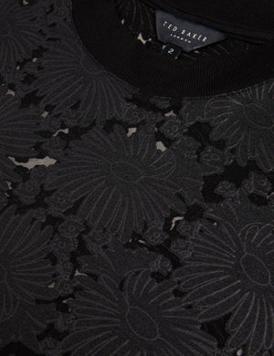 RELAXED LACE T-SHIRT | BLACK