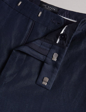 SLIM FIT WOOL LINEN TROUSER | NAVY