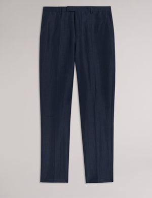 SLIM FIT WOOL LINEN TROUSER | NAVY