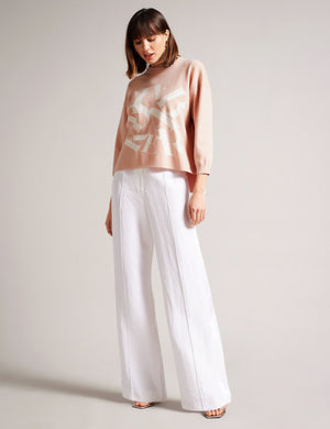 JACQUARD KNIT TOP | PINK