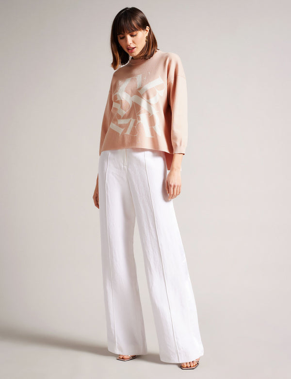 JACQUARD KNIT TOP | PINK