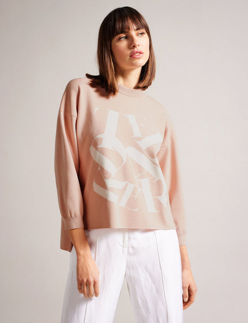JACQUARD KNIT TOP | PINK