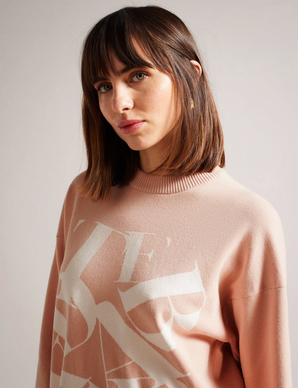 JACQUARD KNIT TOP | PINK
