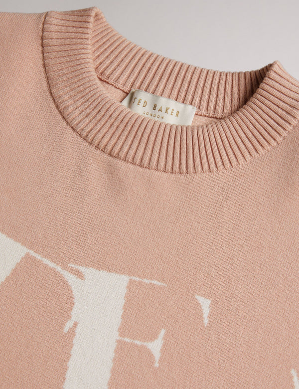 JACQUARD KNIT TOP | PINK