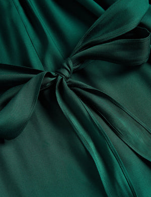 HALTER NECK JUMPSUIT WITH WRAP BODICE | DK-GREEN