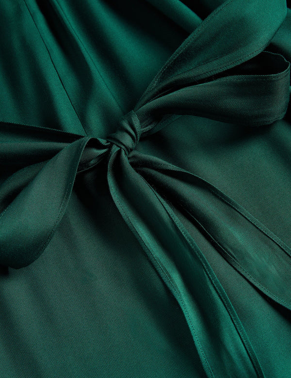 HALTER NECK JUMPSUIT WITH WRAP BODICE | DK-GREEN