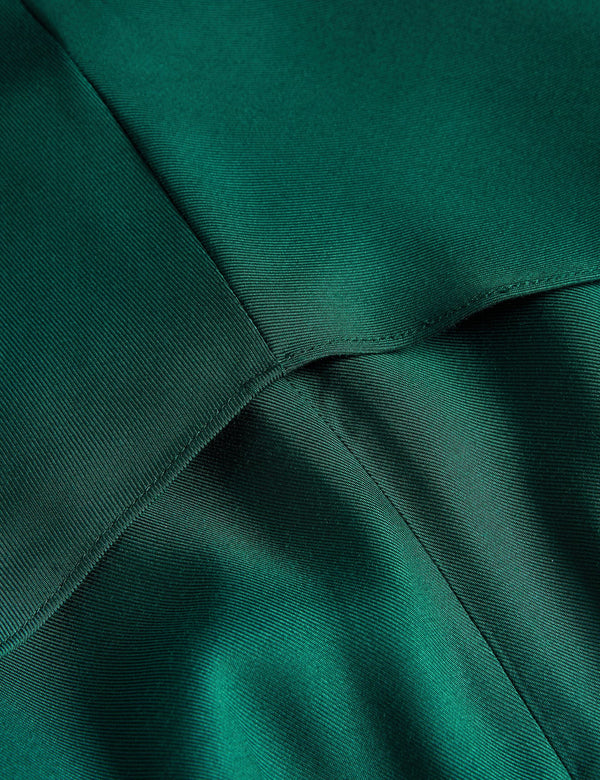 HALTER NECK JUMPSUIT WITH WRAP BODICE | DK-GREEN