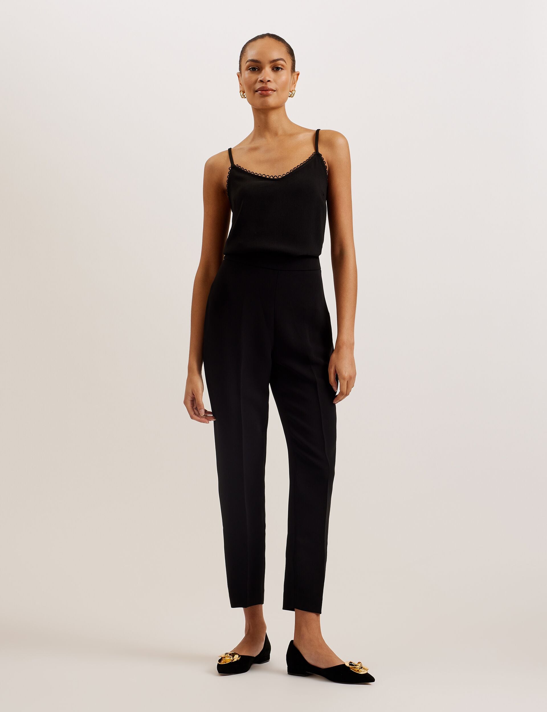 Black Lace Trim Cami Top | Andreno | Ted Baker US