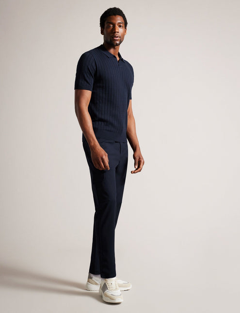 OPEN COLLAR POLO | NAVY