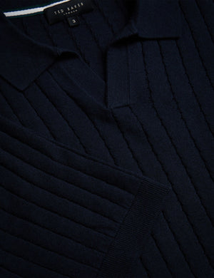 OPEN COLLAR POLO | NAVY